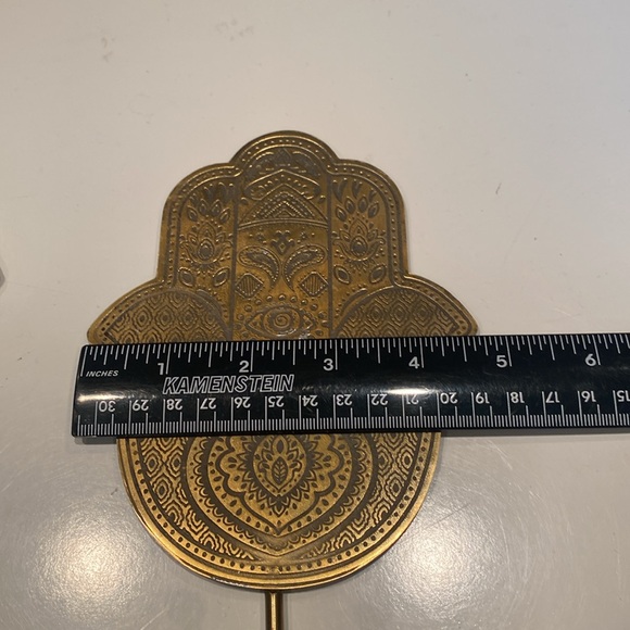 HAMSA Brass Hand Hooks, Set of 2 - Picture 6 of 7